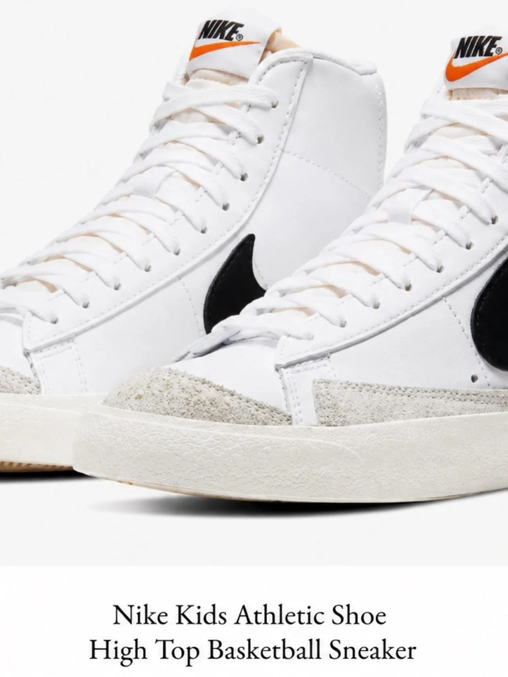 Nike Blazer Mid ’77 High Top Sneakers Kids 4Y White Black